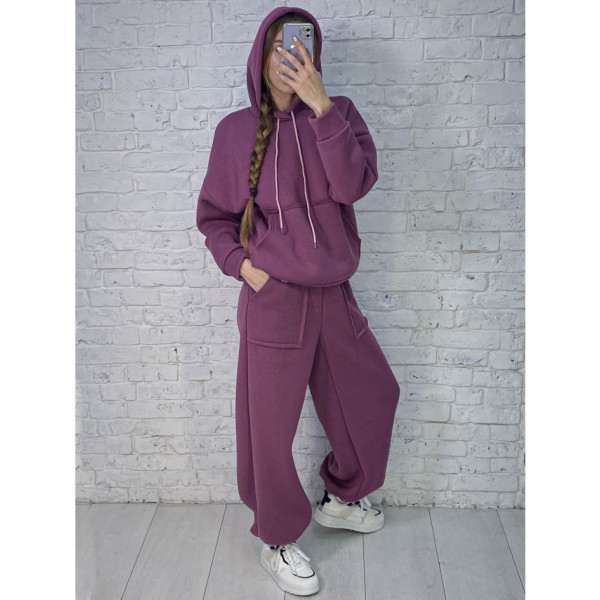 0620-23 фрезовый женский спортивный костюм (5`th Avenue, турецкая трехнитка, флис, 3 ед, размеры норма: 42, 44, 46)