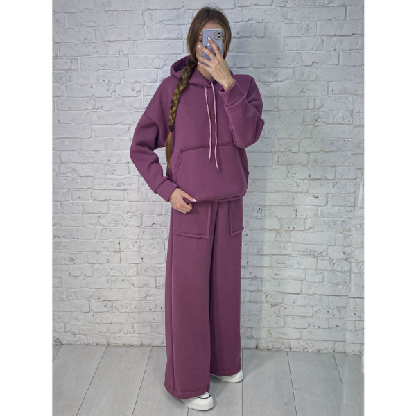 0620-23 фрезовый женский спортивный костюм (5`th Avenue, турецкая трехнитка, флис, 3 ед, размеры норма: 42, 44, 46)