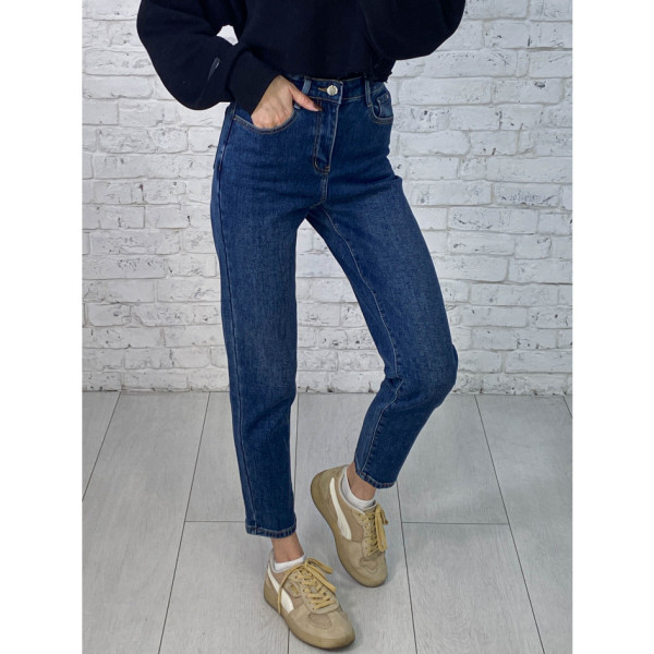 3318 сині жіночі джинси на байку (KT.MOSS, МОМ, стрейч-коттон, 6 од. розміри норма: 25. 26. 27. 28. 29. 30)