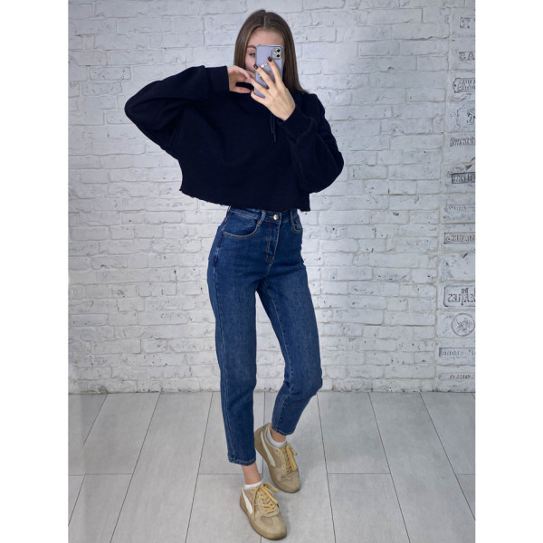 3318 сині жіночі джинси на байку (KT.MOSS, МОМ, стрейч-коттон, 6 од. розміри норма: 25. 26. 27. 28. 29. 30)