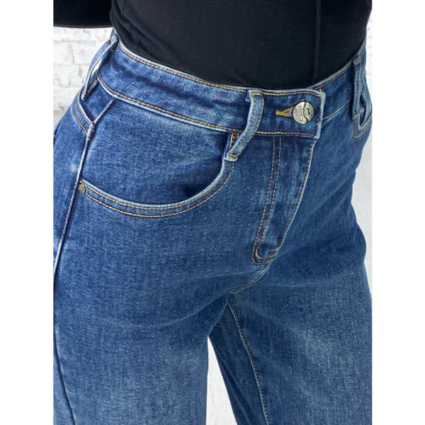 3318 сині жіночі джинси на байку (KT.MOSS, МОМ, стрейч-коттон, 6 од. розміри норма: 25. 26. 27. 28. 29. 30)