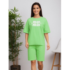 1591-70 салатовий жіночий спортивний костюм (футболка + шорти) (5'TH AVENUE, 3 од. розміри норма: 42. 44. 46)