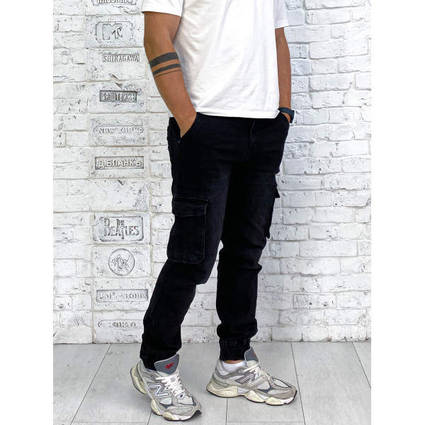 6002 * чорні штани карго (коттон, 8 од. розміри молодіжка: 28, 29, 30, 31, 32, 33, 34, 36) видача наступного дня