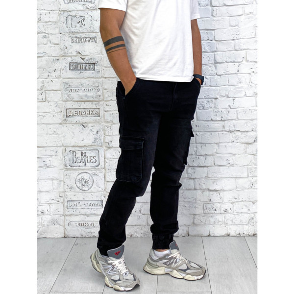 6002 * чорні штани карго (коттон, 8 од. розміри молодіжка: 28, 29, 30, 31, 32, 33, 34, 36) видача наступного дня