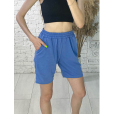 7279-42 блакитні жіночі спортивні шорти (турецька двонитка, 1 од. розміри норма: M)