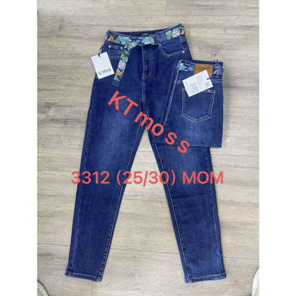 3312 # сині жіночі джинси MOM (KT.MOSS, стрейч-коттон, 6 од. розміри норма: 25. 26. 27. 28. 29. 30)
