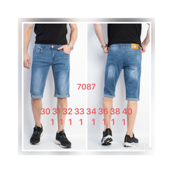 7087 # блакитні чоловічі джинсові шорти (стрейч, 8 од. розміри норма: 30. 31. 32. 33. 34. 36. 38. 40) видача наступного дня