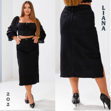 0202* чорна жіноча спідниця джинсова (стрейчева, 6 од. розміри батал: 30. 31. 32. 33. 34. 36) видача наступного дня