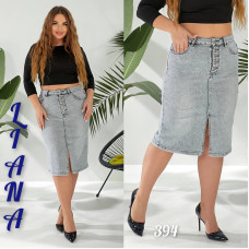 0394* сіра жіноча спідниця джинсова (стрейчева, 6 од. розміри батал: 30. 31. 32. 33. 34. 36) видача наступного дня
