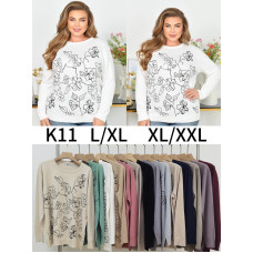 0011# мікс кольорів жіночий светр Kiss Me (10 од., розміри напівбатал: L-2XL) видача наступного дня