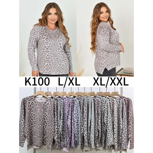 0100# микс цветов женский свитер (10 ед, размеры полубатал: L/XL-XL/2XL) выдача на следующий день