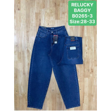 0265-3 # сині жіночі джинси баггі (RELUCKY, стрейчові, 6 од. розміри напівбатал: 28-33) видача наступного дня