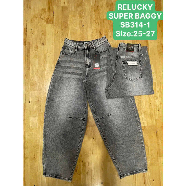 0314-1# сірі жіночі джинси баггі (Relucky, 6 од., розміри норма: 25-27) видача наступного дня