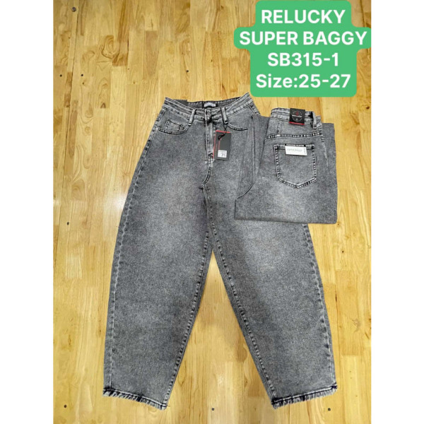 0315-1# сірі жіночі джинси баггі (Relucky, 6 од., розміри норма: 25-27) видача наступного дня