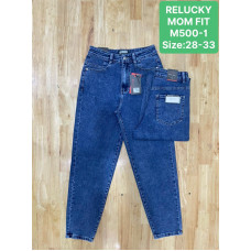 0500# сині жіночі джинси мом (6 од., розміри напівбатал: 28-33) видача наступного дня