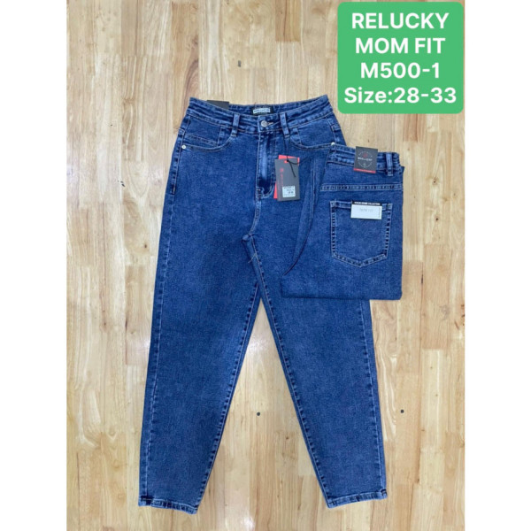 0500# сині жіночі джинси мом (6 од., розміри напівбатал: 28-33) видача наступного дня