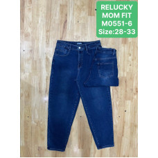 0551-6* сині жіночі стрейчові джинси мом (Relucky, 6 од., розміри напівбатал: 31-38) видача наступного дня
