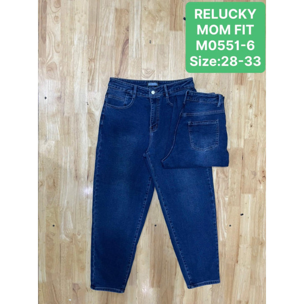 0551-6* сині жіночі стрейчові джинси мом (Relucky, 6 од., розміри напівбатал: 31-38) видача наступного дня