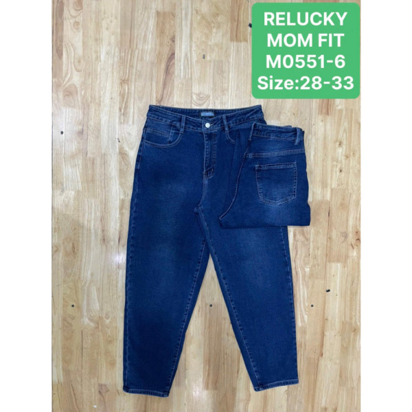 0551-6* сині жіночі стрейчові джинси мом (Relucky, 6 од., розміри напівбатал: 31-38) видача наступного дня