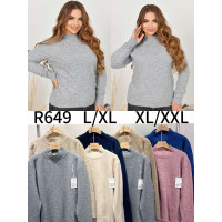 0649 Жіночий светр різнобарвний (5 шт., напівбатальні розміри: L-2XL)