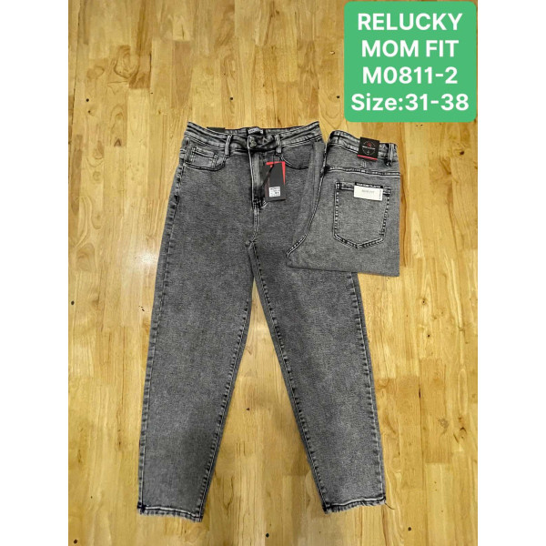 0811-2# сірі жіночі джинси мом (6 од., розміри батал: 31-38) видача наступного дня