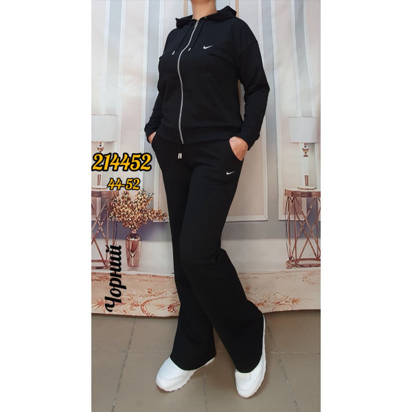 214452-12 * черный женский спортивный костюм (турецкая двунитка, 5 ед. размеры норма: 44. 46. 48. 50. 52) выдача на следующий день