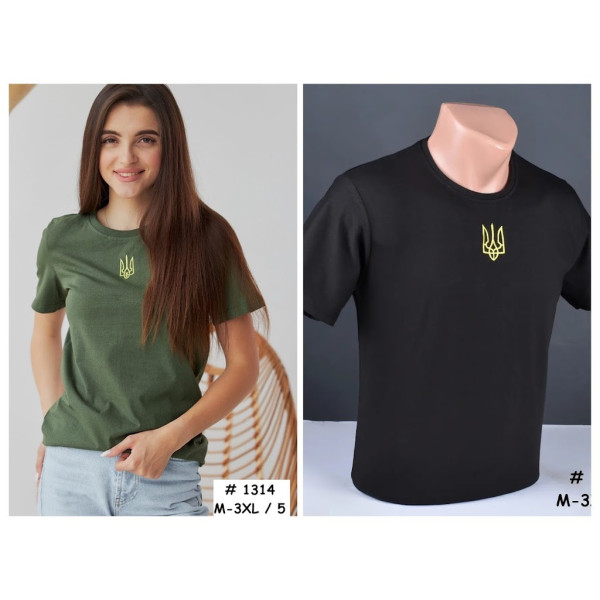1314# выбор цвета женская футболка (хлопок, 5 ед, размеры полубатал: M-3XL) выдача на следующий день