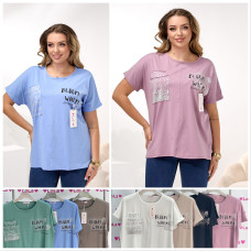 1400# мікс кольорів жіноча футболка (10 од., розміри напівбатал: 50-52 універсальний) видача наступного дня