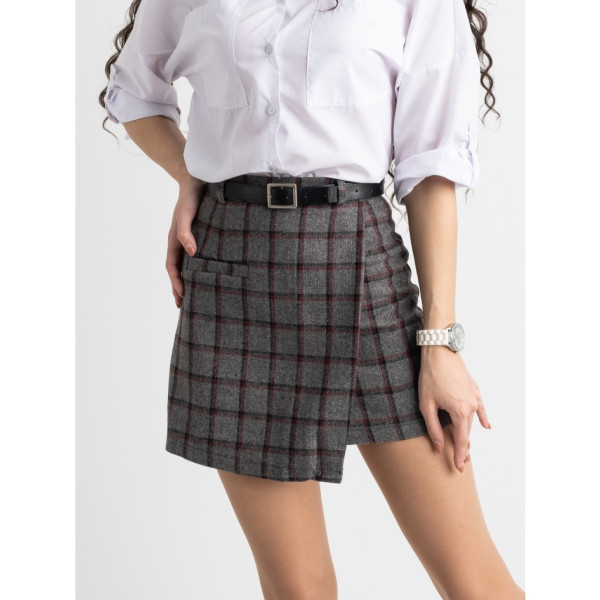 0355-3 світло-сіра спідниця в клітину фетрова (3 од. розміри: S.M.L)