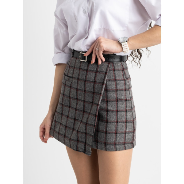 0355-3 світло-сіра спідниця в клітину фетрова (3 од. розміри: S.M.L)