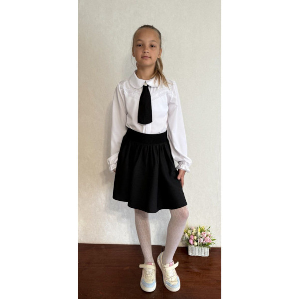 0561-1 * черная школьная юбка с карманами (мадонна, 6 ед. размеры: 122. 128. 134. 140. 146. 152) выдача на следующий день