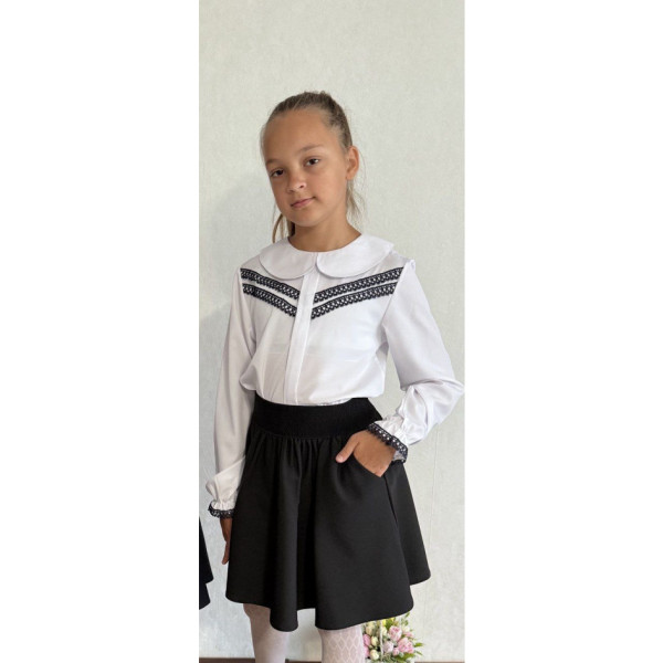 0561-1 * черная школьная юбка с карманами (мадонна, 6 ед. размеры: 122. 128. 134. 140. 146. 152) выдача на следующий день