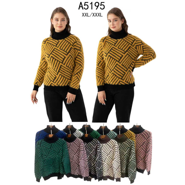 5195 мікс квітів жіночий светр (5 од., розміри батал: 2xl-3xl)