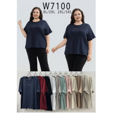 7100# мікс квітів жіноча футболка Kiss Me (10 од., розміри батал: XL-3XL) видача наступного дня