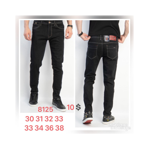 8125* чорні чоловічі джинси (RTROOSS, 8 од., розміри норма: 30-38) видача наступного дня