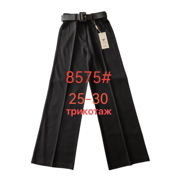 8575# черные женские брюки Fudeyan (трикотаж, 6 ед, размеры норма: 25-30) выдача на следующий день