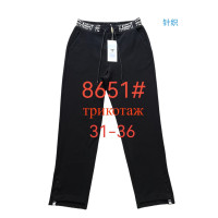8651# черные женские брюки Fudeyan (трикотаж, 6 ед, размеры батал: 31-36) выдача на следующий день