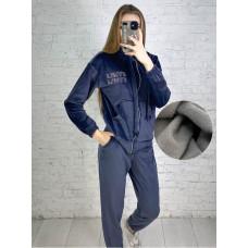 8276-6 сірий жіночий спортивний костюм на хутрі (велюр, з капюшоном, 4 од., розміри на бірках 48, 50, 52, 54, відповідають нормі: 42, 44, 46, 48)