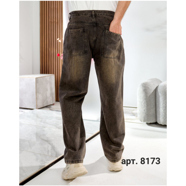 8173# серые мужские джинсы (стрейч коттон, 6 ед, размеры норма: 28-38) выдача на следующий день