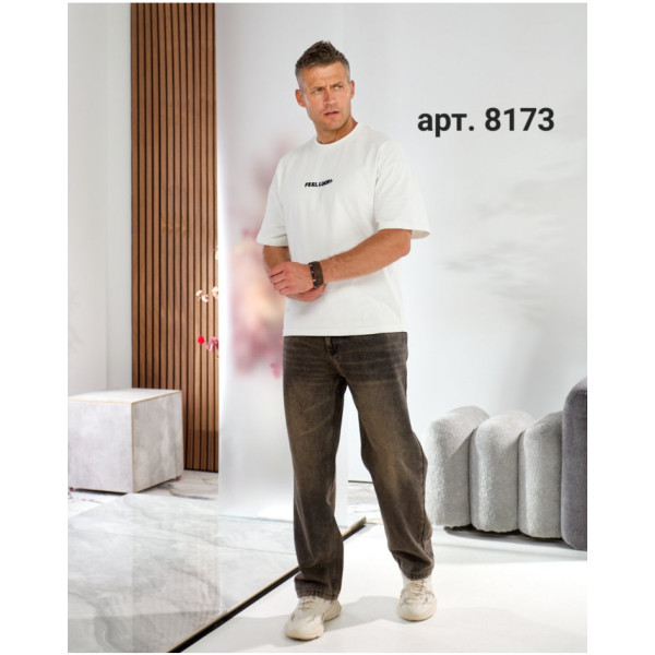 8173# серые мужские джинсы (стрейч коттон, 6 ед, размеры норма: 28-38) выдача на следующий день
