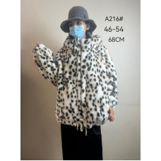 0216* біла з чорним жіноча шубка з капюшоном (4 од., розміри норма: 46-54) видача наступного дня