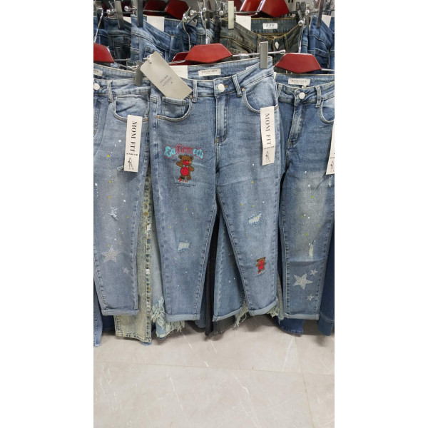 0608# голубые женские стрейчевые джинсы New Jeans (6 ед, размеры норма: 26-31) выдача на следующий день