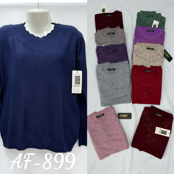 0899# мікс кольорів жіночий кашеміровий светр (10 од., розміри батал: 52-58) видача наступного дня