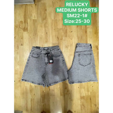 0022# серые женские джинсовые шорты relucky (стрейч-коттон, 6 ед, размеры норма: 25-30) выдача на следующий день Relucky