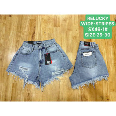 0046# голубые женские джинсовые шорты relucky (стрейч-коттон, 6 ед, размеры норма: 25-30) выдача на следующий день Relucky