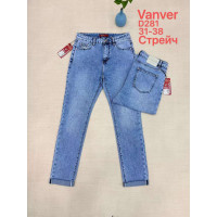 0281# голубые женские джинсы vanver (стрейч коттон, 6 ед, размеры батал: 32-42) выдача на следующий день Vanver