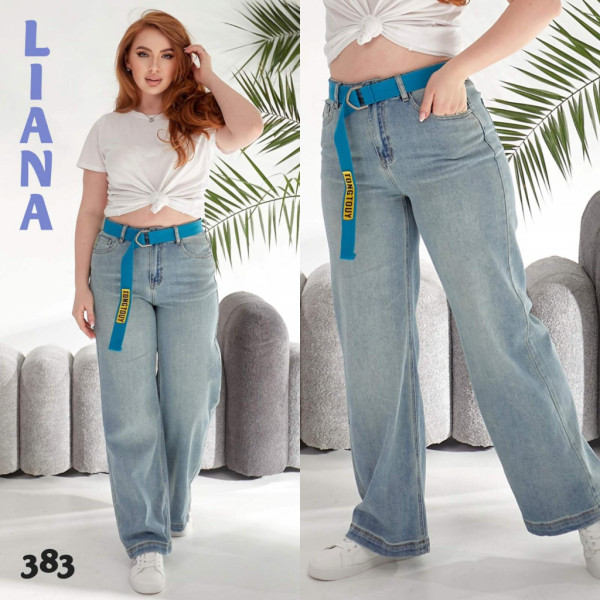 0383# голубые женские джинсы (Liana, стрейч коттон, 6 ед, размеры полубатал: 28-33) выдача на следующий день Джинсы