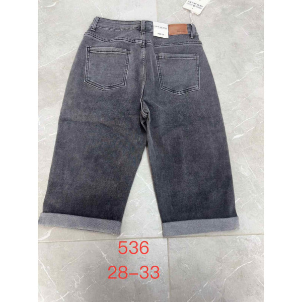0536# серые женские джинсовые шорты (New Jeans, стрейч, 6 ед, размеры полубатал: 28-33) выдача на следующий день New Jeans