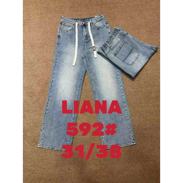 0592# блакитні жіночі джинси (liana, стрейч коттон, розміри батал: 31-38) видача наступного дня Liana
