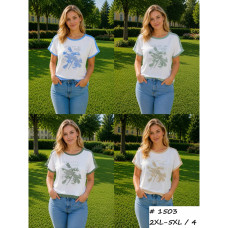 1503 # выбор цвета женская футболка (трикотаж, 4 ед, размеры батал: 2XL-5XL) выдача на следующий день Футболка